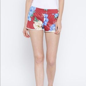 Red Floral Adidas Shorts